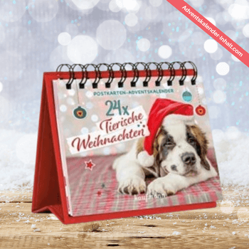 24 x Tierische Weihnachten: Postkarten-Adventskalender